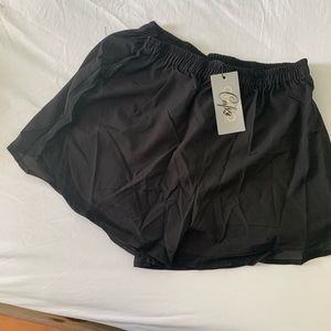 Black running shorts